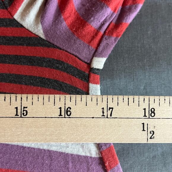 Anthropologie Maeve Swing Dress Womens M Purple Striped Turtleneck Knee Length - Picture 9 of 9